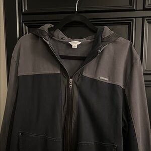 Calvin Klein Charcoal and Black Zip-Up Hoodie